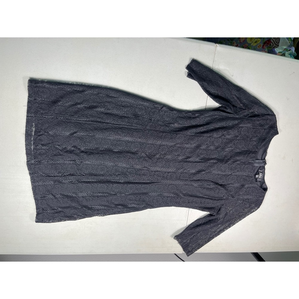 Lulus Black Lace Midi Dress Medium 3/4 Sleeve Fit & Flare Cocktail
